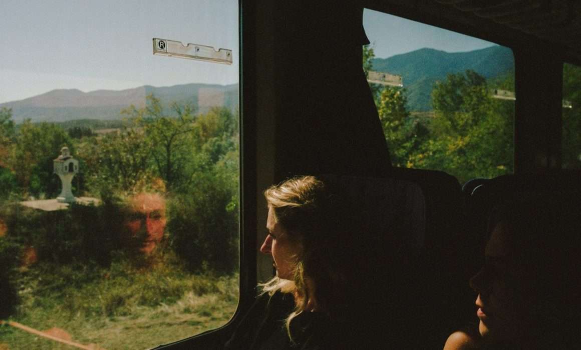 woman on train
