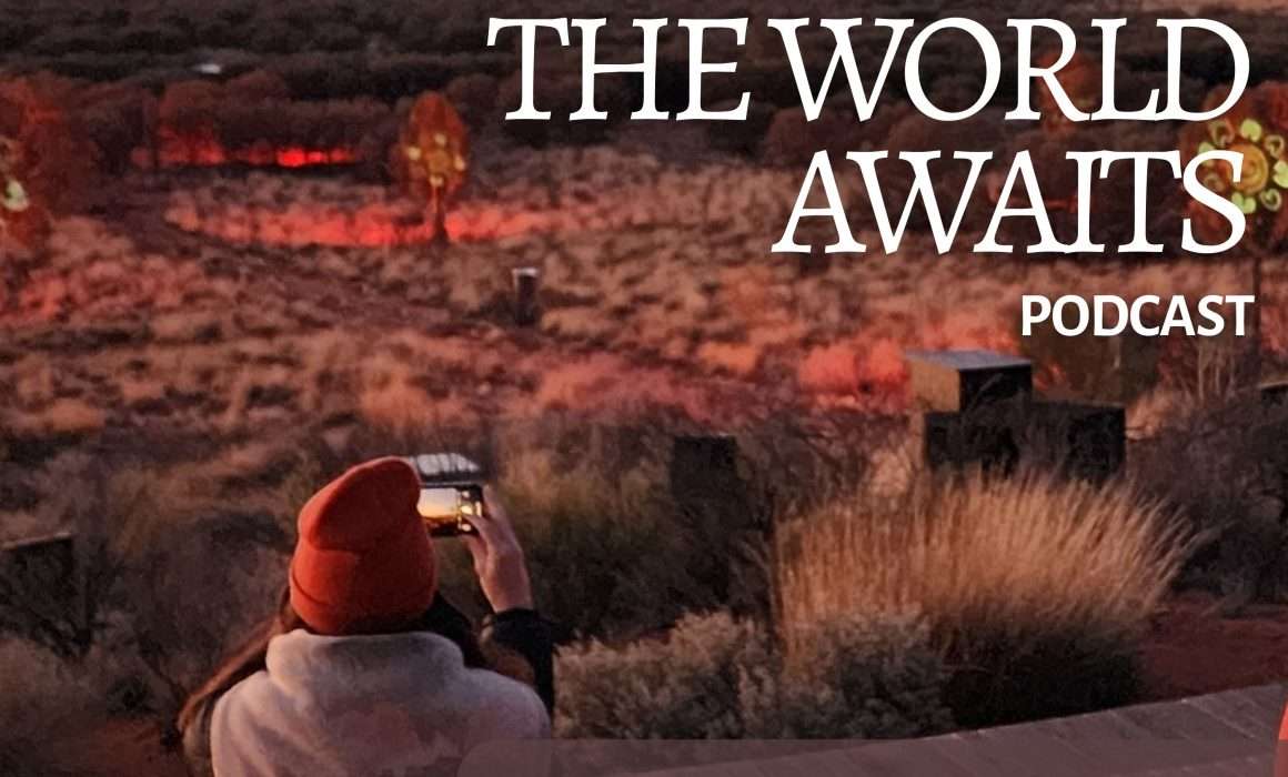 Woman in front of Uluru