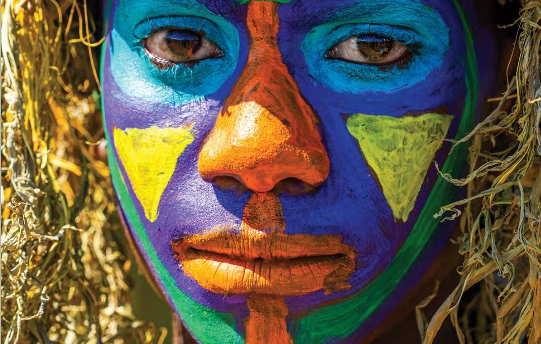 Boy with painted face